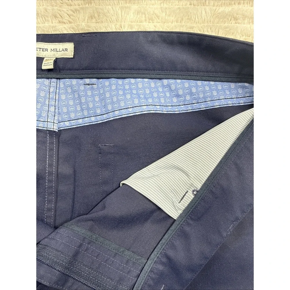 Peter Millar EB66 Mens Size 40x32 Golf Pants‎ Crown Sport Navy Blue EUC Comfy